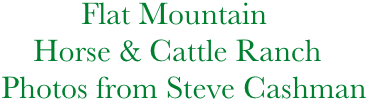              Flat Mountain
       Horse & Cattle Ranch
   Photos from Steve Cashman