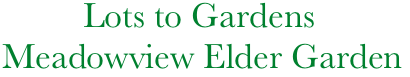              Lots to Gardens
    Meadowview Elder Garden