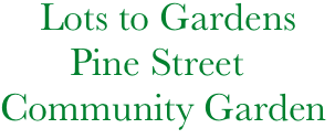     Lots to Gardens
       Pine Street
Community Garden