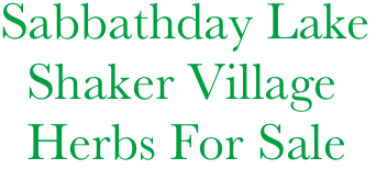 Sabbathday Lake
  Shaker Village
  Herbs For Sale