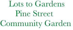     Lots to Gardens
       Pine Street
Community Garden