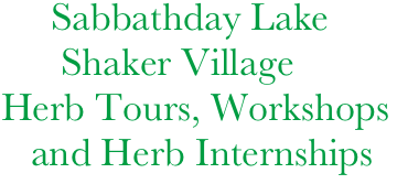        Sabbathday Lake
        Shaker Village
  Herb Tours, Workshops
     and Herb Internships