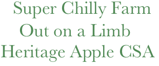      Super Chilly Farm
        Out on a Limb 
    Heritage Apple CSA