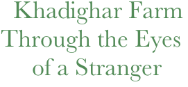   Khadighar Farm
Through the Eyes 
     of a Stranger